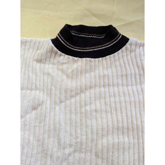 VINTAGE 90'S Cropped Short Sleeve Striped Knit Sweater - Picture 6 of 9